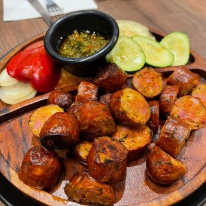 Mixto de chorizos con vegetales
