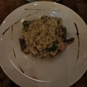 risotto de pollo y hongos 