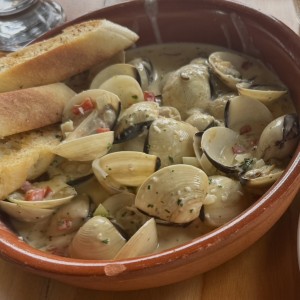 Almejas en salsa Blanca