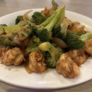 Camarones con Brócoli 