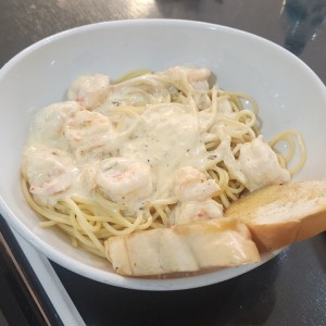 pasta con camarones 