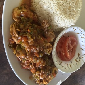 Ostiones guisadas con arroz 