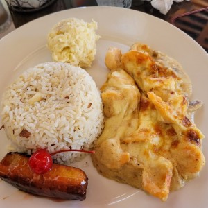 camarones en salsa gratinada