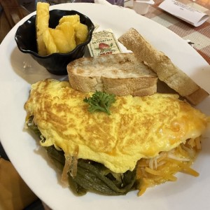 Omelet Vegetales con cheddar