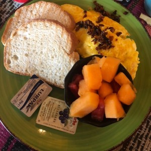 Omelette bacon and cheddar