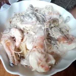 Macarrones con langostinos