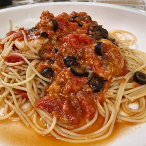 siciliana con langostinos