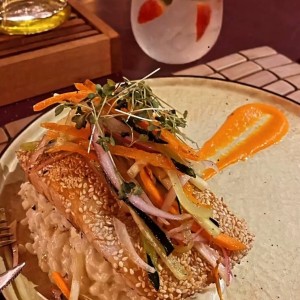 Sesame Crusted Salmon Steak