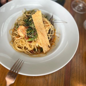 Spaguetti con langostinos