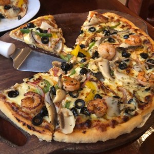 pizza de camarones