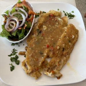 Corvina al ajillo 