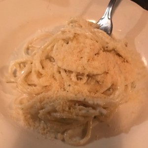 spaghetti en salsa blanca