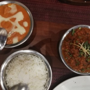 Butter Chicken y Keema Matar
