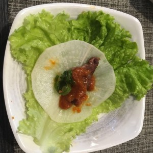 taco con carne de pato y nabo