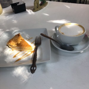 Capuccino y pie de calabaza