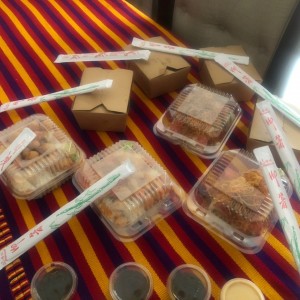 cayibel roll, amorcito roll y dumplings pollo