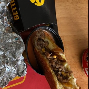 Beefy Burger Grilled Cheese dipping!!!