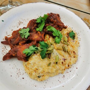 Rissoto con costilla de cerdo. 