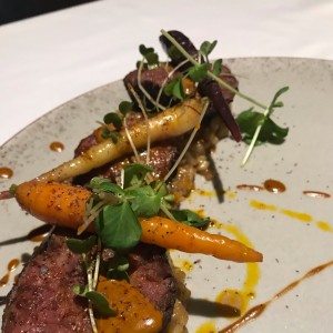 lomito con risotto de cacao
