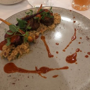 Lomito y risotto
