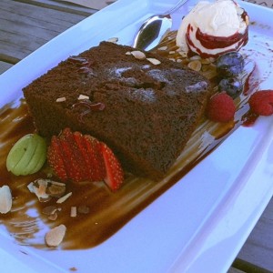brownie con helado