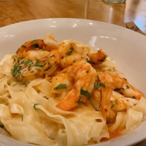 pasta con camarones