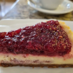 pie de queso con frutos rojos