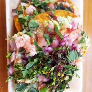 Tostada de camarón 
