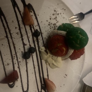 Postre con helado