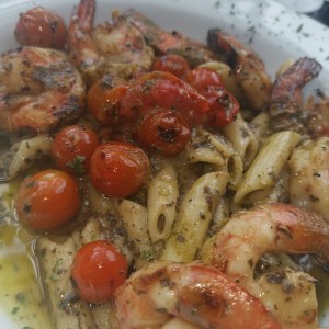 Pasta con camarones deliciosa