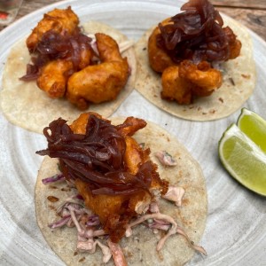 Tacos de Camarones con Coco