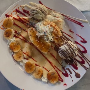 Banana split crepe