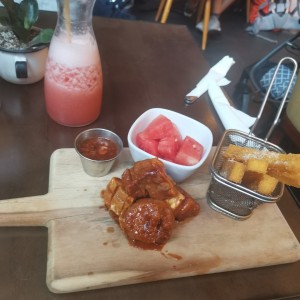 Pork belly and watermellon