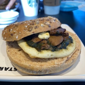 Spinach and Fetta Bagel