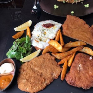 Tabla de 4 tipos de milanesas