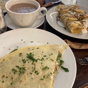 Crepa de pollo/crepa dulce almendra