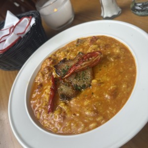 Arroz meloso con chorizo y panceta