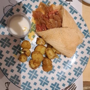 Crepe de chorizo ahumado