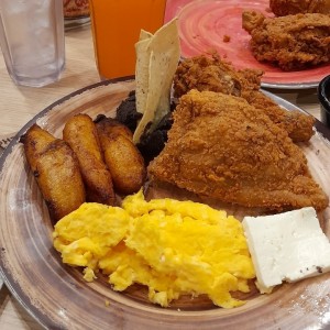 Plato antigüedad con pollo