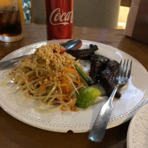 Papaya Salad + Sweet Charred Pork
