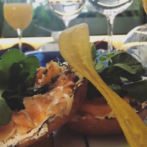 bagels de salmon