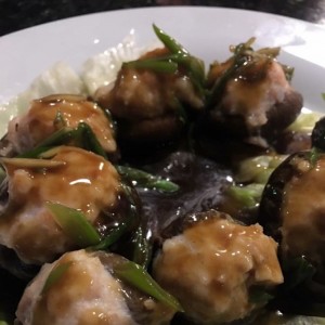 hongos rellenos de camaron 