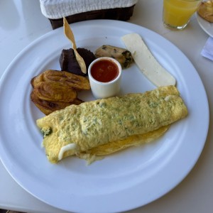 Omelete con espinaca 