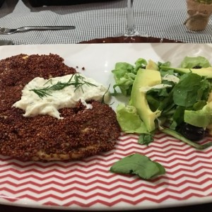 pollo con costra de quinoa