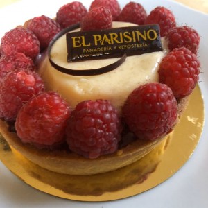 tartaleta de limon con frambuesa