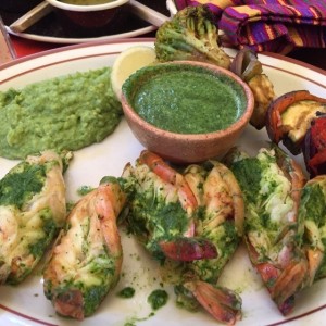 camarones en salsa de cilantro