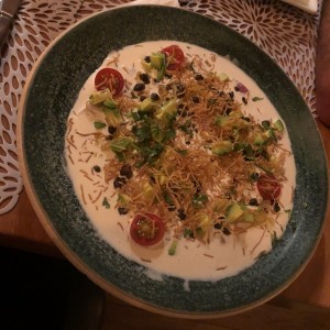 tiradito de pescado con leche de coco delicioso