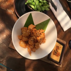 honey salmon y edamames