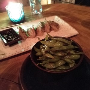 Edamame (salsa ponzu) + Dumplins