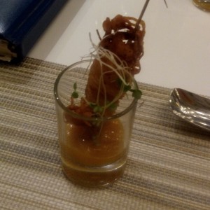 Gambas en salsa de mango